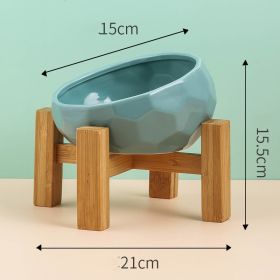 Pet Supplies Bowl Ceramic Cat Bowl Dog Bowl Oblique Mouth (Option: greenset)