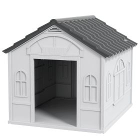 Pet House Water Resistant Puppy Shelter with Door for Indoor Outdoor, Easy to Assemble, for Small/Medium Dogs, Gray (Option: Gray-650x135x800 mm)
