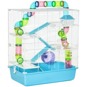 Extra Large 23" Hamster Cage with Tubes and Tunnels, Portable Carry Handles, Rat House and Habitats Big 5-Tier Design, Mouse Cage Includes Exerc (Option: Light Blue-620x170x380 mm)