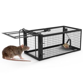 2 Pack Rat Trap Cage Humane Live Rodent Trap Cage Galvanized Iron Mice Mouse Control Bait Catch With Detachable U Shaped Rod (Option: 1Pcs)
