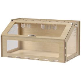 39 inch Hamster Cage Habitat with Acrylic Window & Openable Top for Dwarf Hamster, Gerbil, Guinea Pig, Rat, Oak (Option: Oak-1060x630x160 mm)