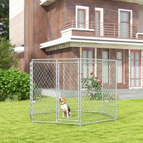 9.2' x 8' x 5.6' Dog Kennel Outdoor for Medium and Large-Sized Dogs with Lockable Door (Option: Silver-1730x400x210 mm)
