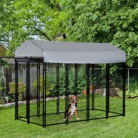 Outdoor Dog Kennel with Roof (Option: Silver-1510x620x280 mm)